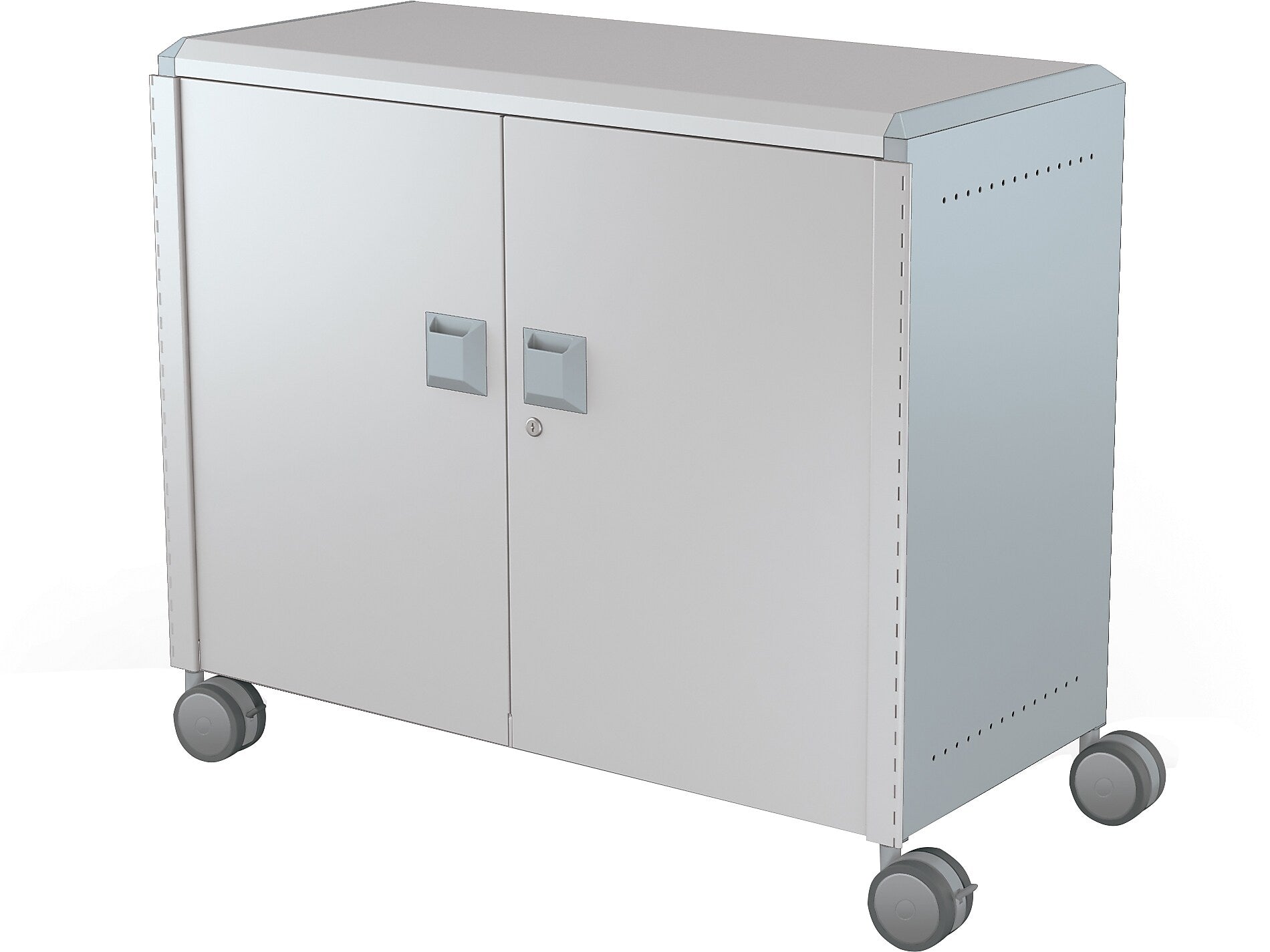 MooreCo Compass Maxi H2 Mobile 9-Section Storage Cabinet, 36.13"H x 41.88"W x 19.13"D, Platinum/Cool Gray Metal (B3A1B2E1X0)