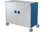 MooreCo Compass Maxi H2 Mobile 9-Section Storage Cabinet, 36.13"H x 41.88"W x 19.13"D, Platinum/Navy Metal (B3A1J2E1X0)