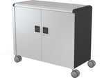 MooreCo Compass Maxi H2 Mobile 9-Section Storage Cabinet, 36.13"H x 41.88"W x 19.13"D, Platinum/Black Metal (B3A1A2E1X0)