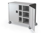 MooreCo Compass Maxi H2 Mobile 9-Section Storage Cabinet, 36.13"H x 41.88"W x 19.13"D, Platinum/Black Metal (B3A1A2E1X0)