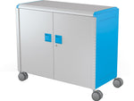 MooreCo Compass Maxi H2 Mobile 9-Section Storage Cabinet, 36.13"H x 41.88"W x 19.13"D, Platinum/Blue Metal (B3A1E2E1X0)