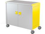MooreCo Compass Maxi H2 Mobile 9-Section Storage Cabinet, 36.13"H x 41.88"W x 19.13"D, Platinum/Yellow Metal (B3A1G2E1X0)
