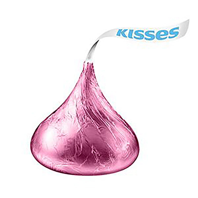 HERSHEY'S KISSES Milk Chocolate Candy Bulk Bag, Pink Foils, 60 oz., 400/Bag (HEC14209)