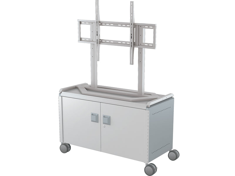 MooreCo Compass Maxi H1 Mobile 2-Section Storage Cabinet, 25.88"H x 41.88"W x 19.13"D, Platinum/Cool Gray Metal (A3A1B2D1A0)