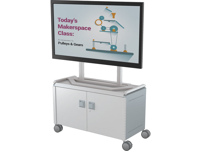 MooreCo Compass Maxi H1 Mobile 2-Section Storage Cabinet, 25.88"H x 41.88"W x 19.13"D, Platinum/Cool Gray Metal (A3A1B2D1A0)