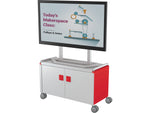 MooreCo Compass Maxi H1 Mobile 2-Section Storage Cabinet, 25.88"H x 41.88"W x 19.13"D, Platinum/Red Metal (A3A1C2D1A0)