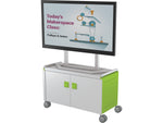 MooreCo Compass Maxi H1 Mobile 2-Section Storage Cabinet, 25.88"H x 41.88"W x 19.13"D, Platinum/Green Metal (A3A1F2D1A0)