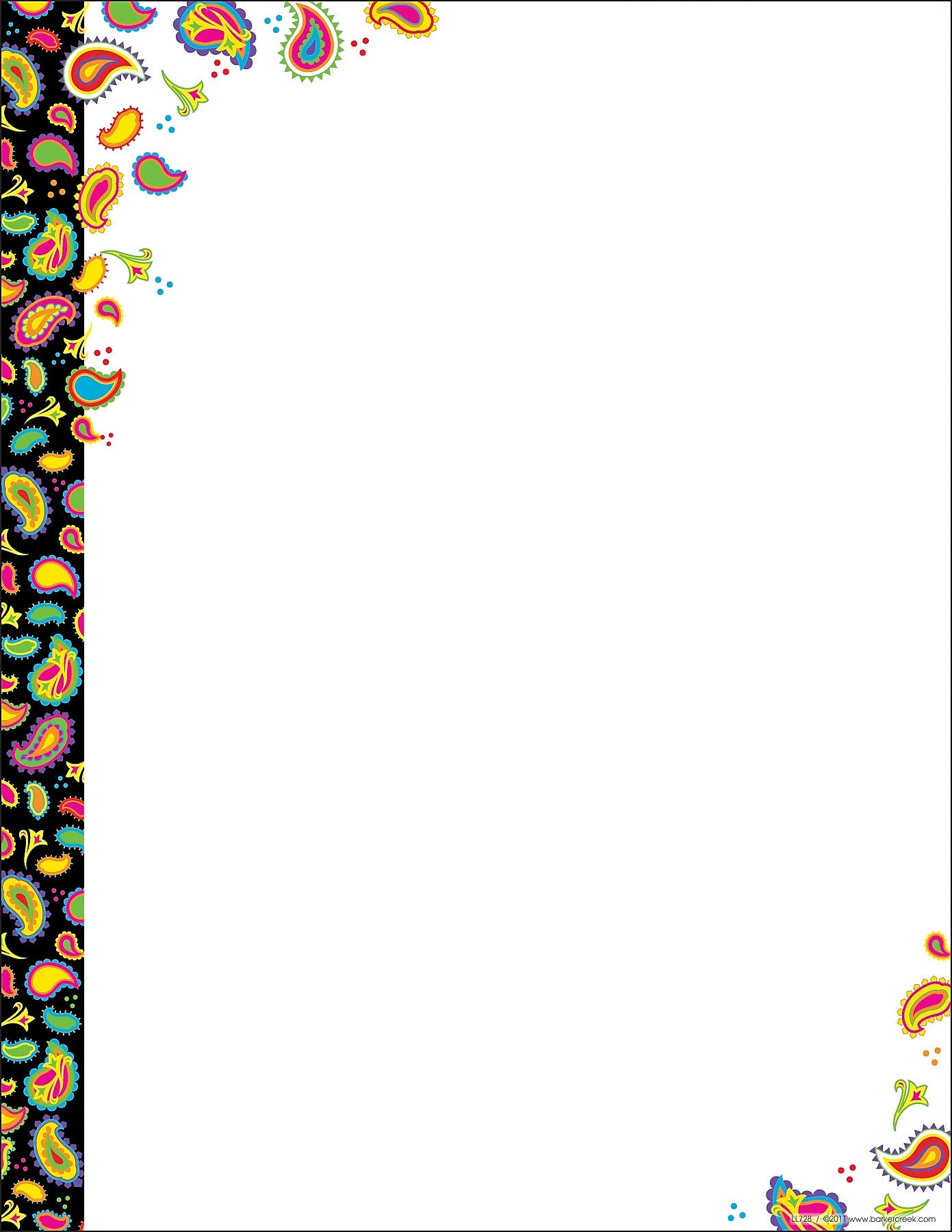 Barker Creek Now We're Stylin' Computer Paper, 8.5" x 11", 60 lbs., Assorted Colors, 200 Sheets/Pack (SS0755)