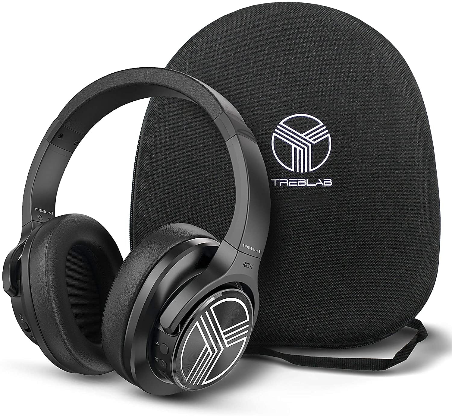 Treblab Z2 Wireless Active Noise Canceling Over-Ear Headphones, Bluetooth, Black (Z2-B)
