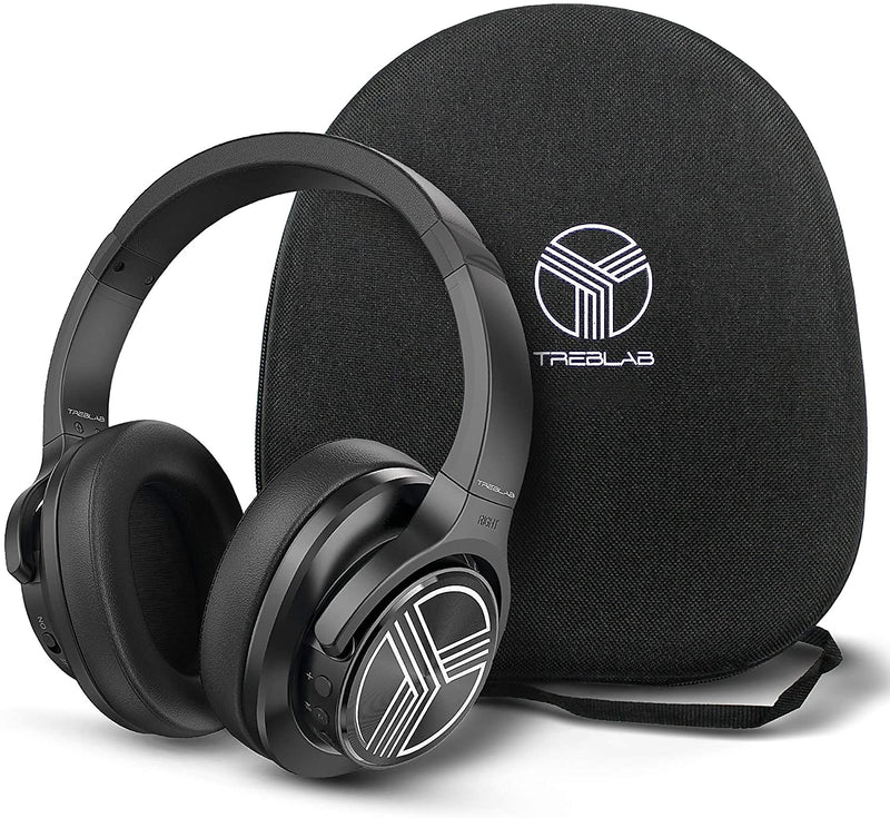 Treblab Z2 Wireless Active Noise Canceling Over-Ear Headphones, Bluetooth, Black (Z2-B)