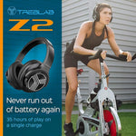 Treblab Z2 Wireless Active Noise Canceling Over-Ear Headphones, Bluetooth, Black (Z2-B)