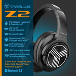 Treblab Z2 Wireless Active Noise Canceling Over-Ear Headphones, Bluetooth, Black (Z2-B)