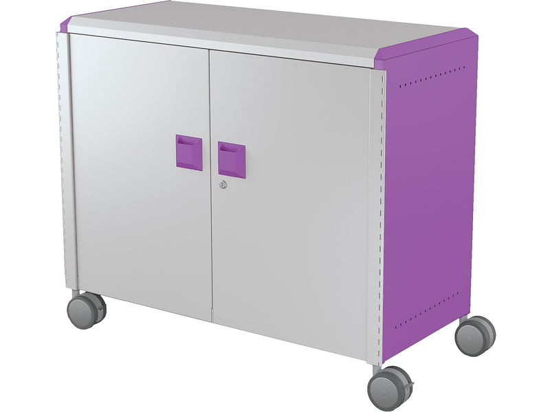 MooreCo Compass Maxi H2 Mobile 9-Section Storage Cabinets, 36.13"H x 41.88"W x 19.13"D, Platinum/Purple Metal (B3A1D2E1X0)