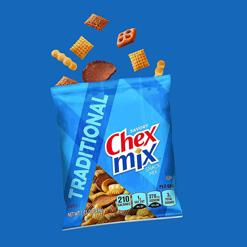 Chex Mix Traditional Savory Snack Mix, 1.75 oz., 60 Bags/Pack (GEM1240)