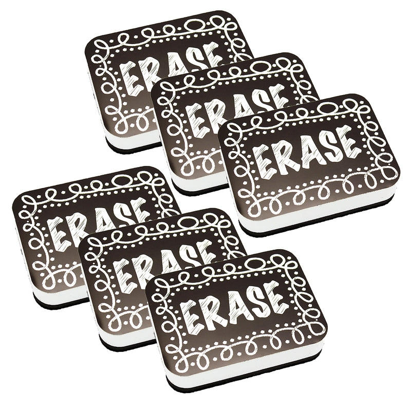 Ashley Magnetic Whiteboard Eraser, Chalk Loop, Pack of 6 (ASH10054-6)