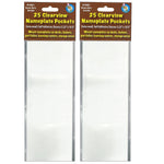 Ashley Productions Clear View Self-Adhesive Extra Small Name Plate Pocket , 3.25" x 10.5", 25 Per Pack, 2 Packs (ASH10401-2)