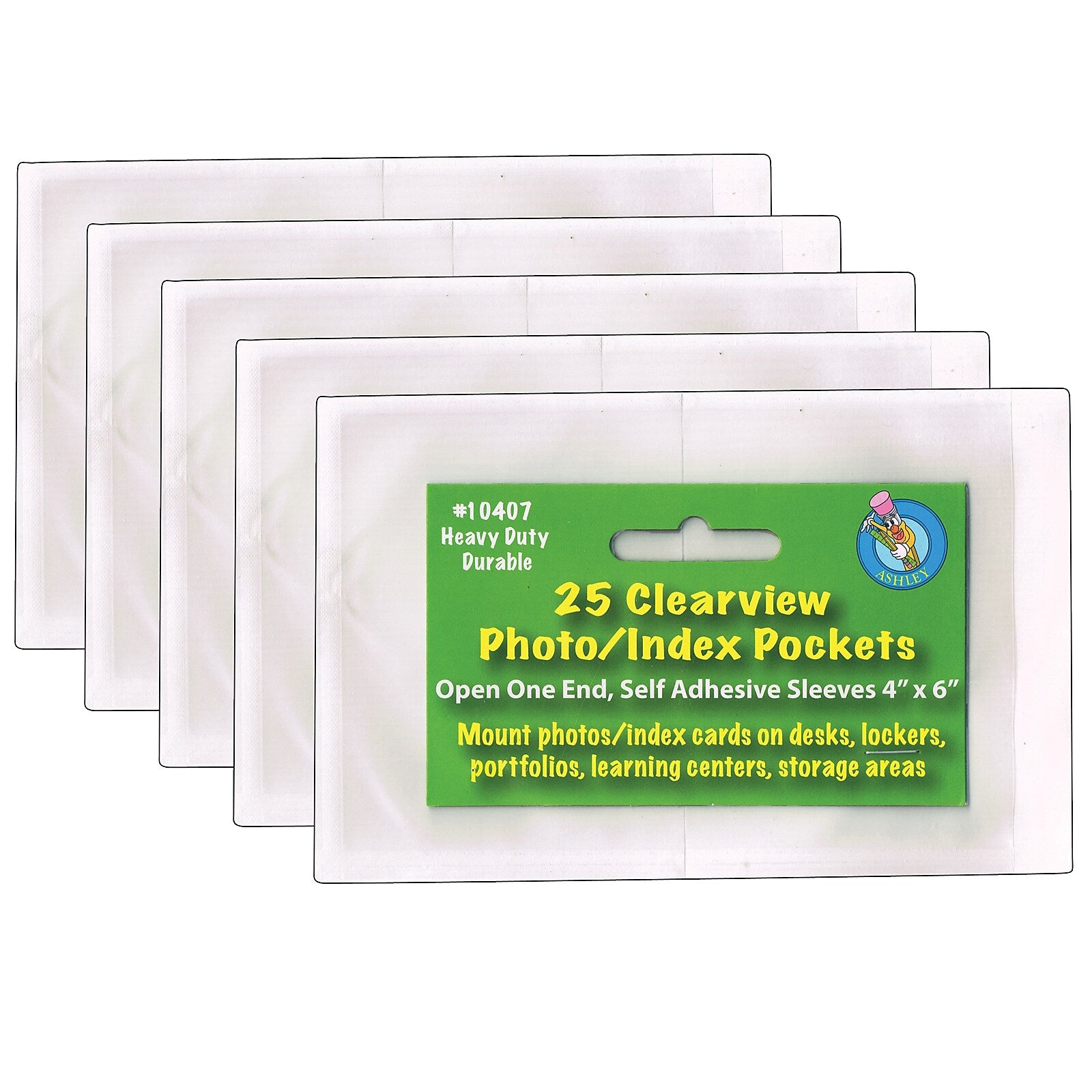 Ashley Heavyweight Sheet Protector, 4" x 6", Clear, 25 Per Pack, 5 Packs (ASH10407-5)