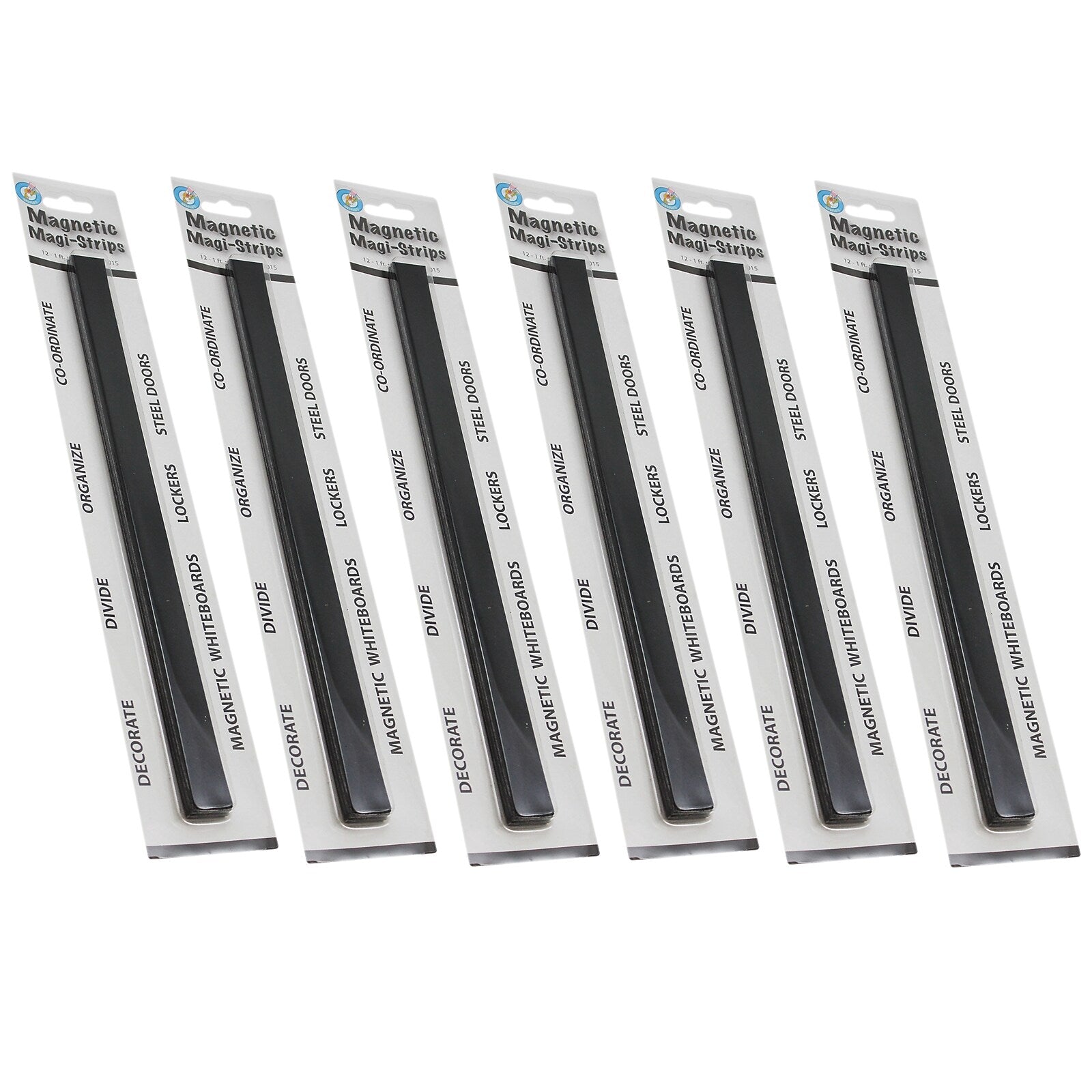 Ashley Productions Magnetic Magi-Strips, Black, 12 Feet Per Pack, 6 Packs (ASH11015-6)