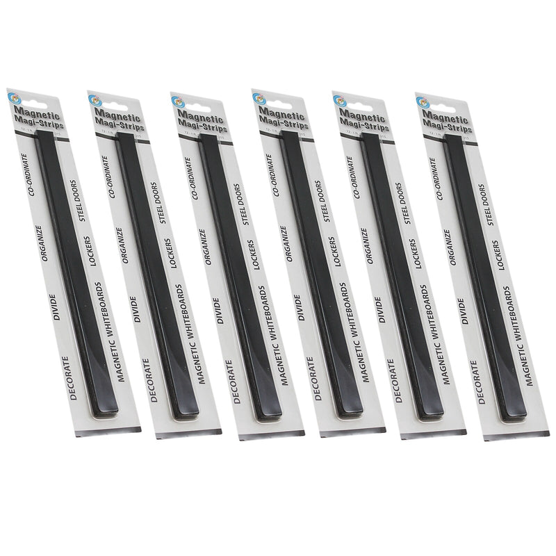 Ashley Productions Magnetic Magi-Strips, Black, 12 Feet Per Pack, 6 Packs (ASH11015-6)