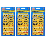 Ashley Productions Non-Magnetic Mini Whiteboard Erasers, Emotions Icons, 10 Per Pack, 3 Packs (ASH78005-3)