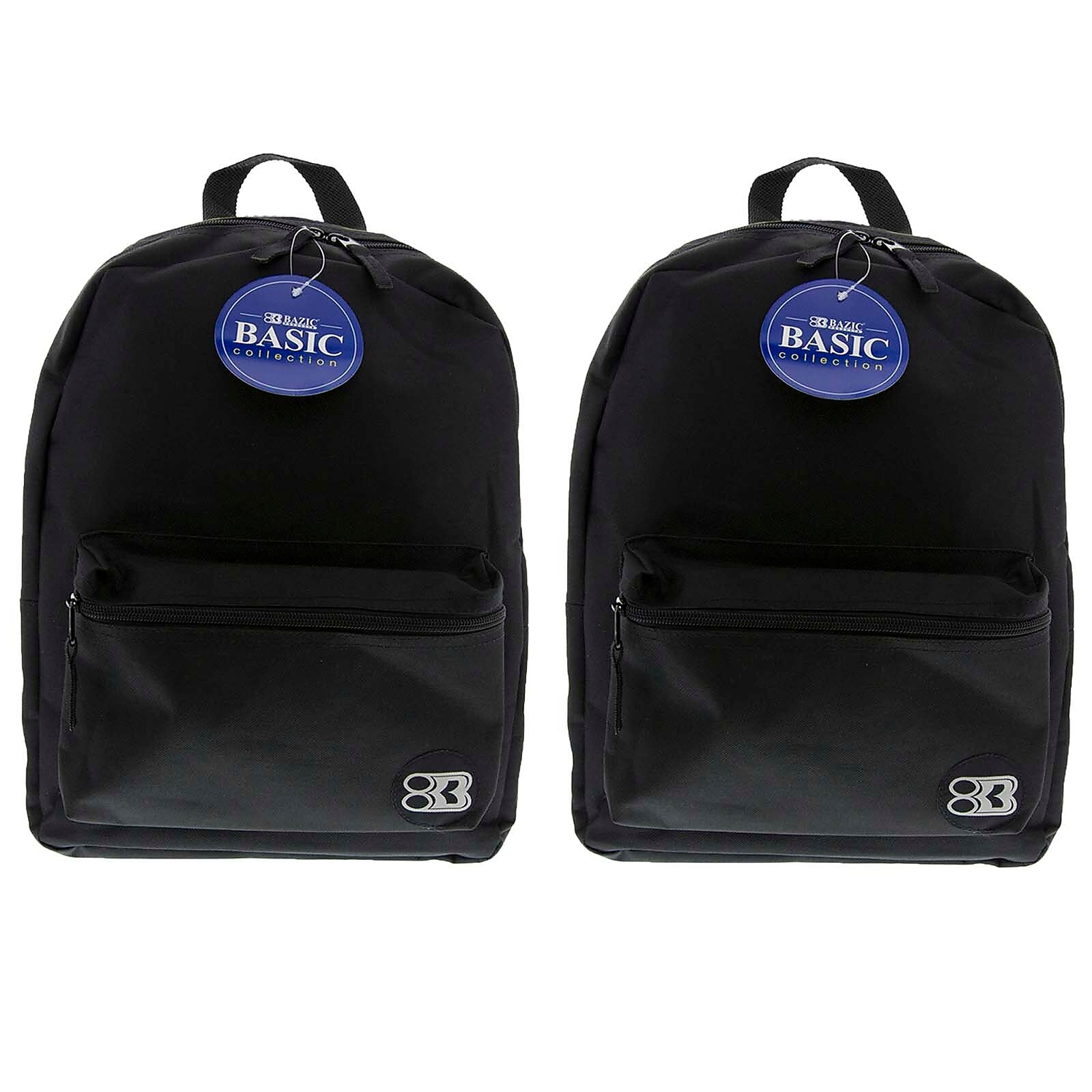 Bazic Basic 2-Piece Laptop Backpack Set, Medium, Black, 2/Bundle (BAZ1030-2)