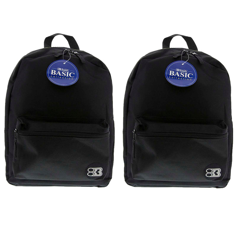 Bazic Basic 2-Piece Laptop Backpack Set, Medium, Black, 2/Bundle (BAZ1030-2)