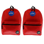 Bazic Basic 2-Piece Laptop Backpack Set, Medium, Red, 2/Bundle (BAZ1032-2)
