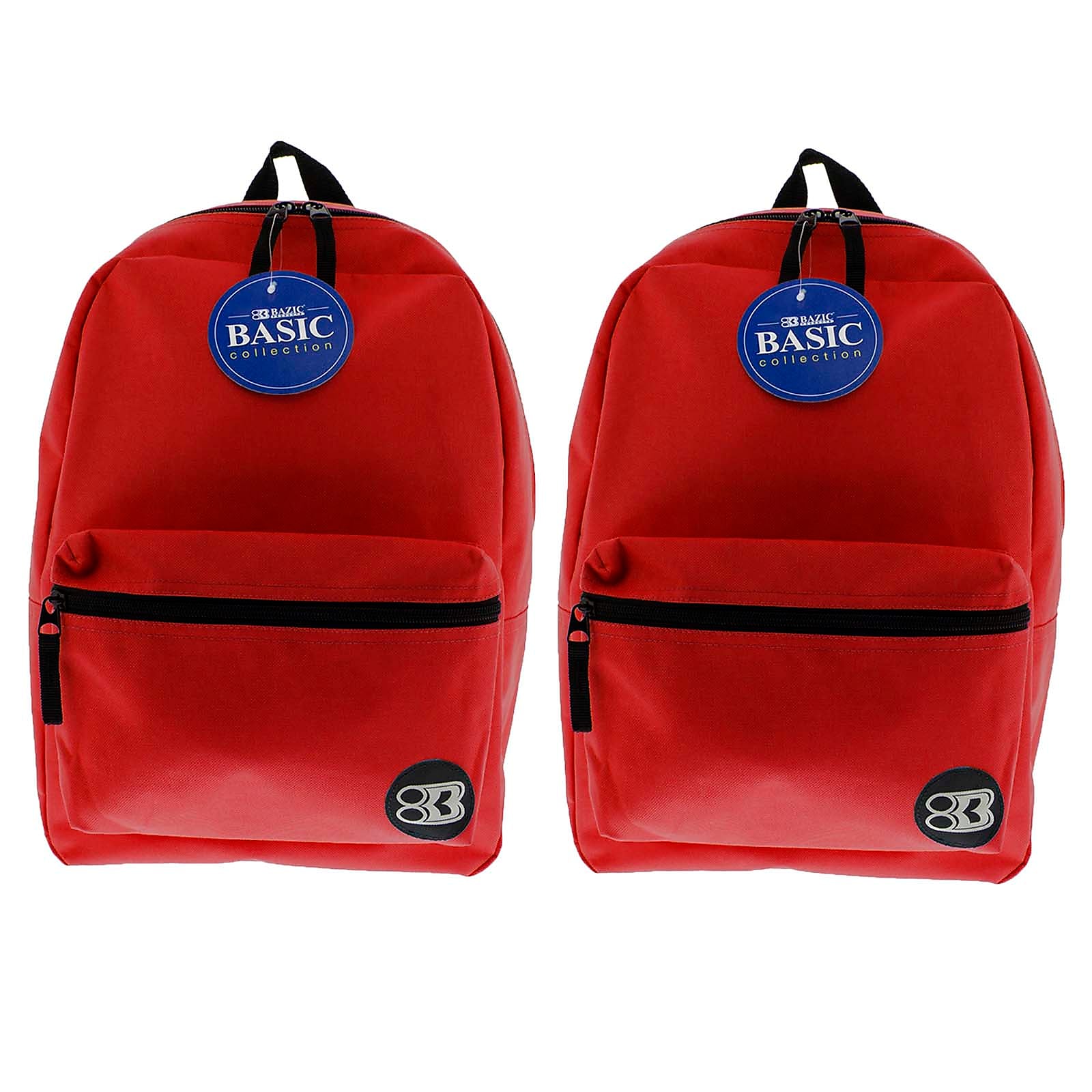 Bazic Basic 2-Piece Laptop Backpack Set, Medium, Red, 2/Bundle (BAZ1032-2)