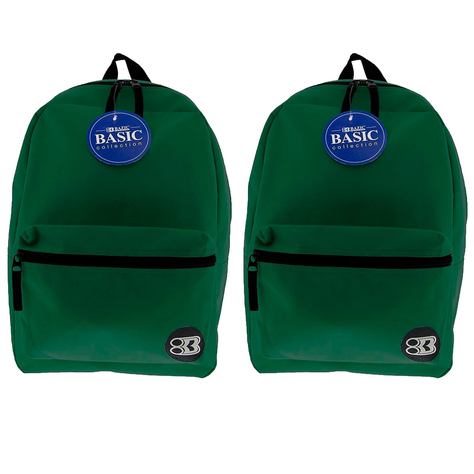 Bazic Basic 2-Piece Laptop Backpack Set, Medium, Green, 2/Bundle (BAZ1033-2)