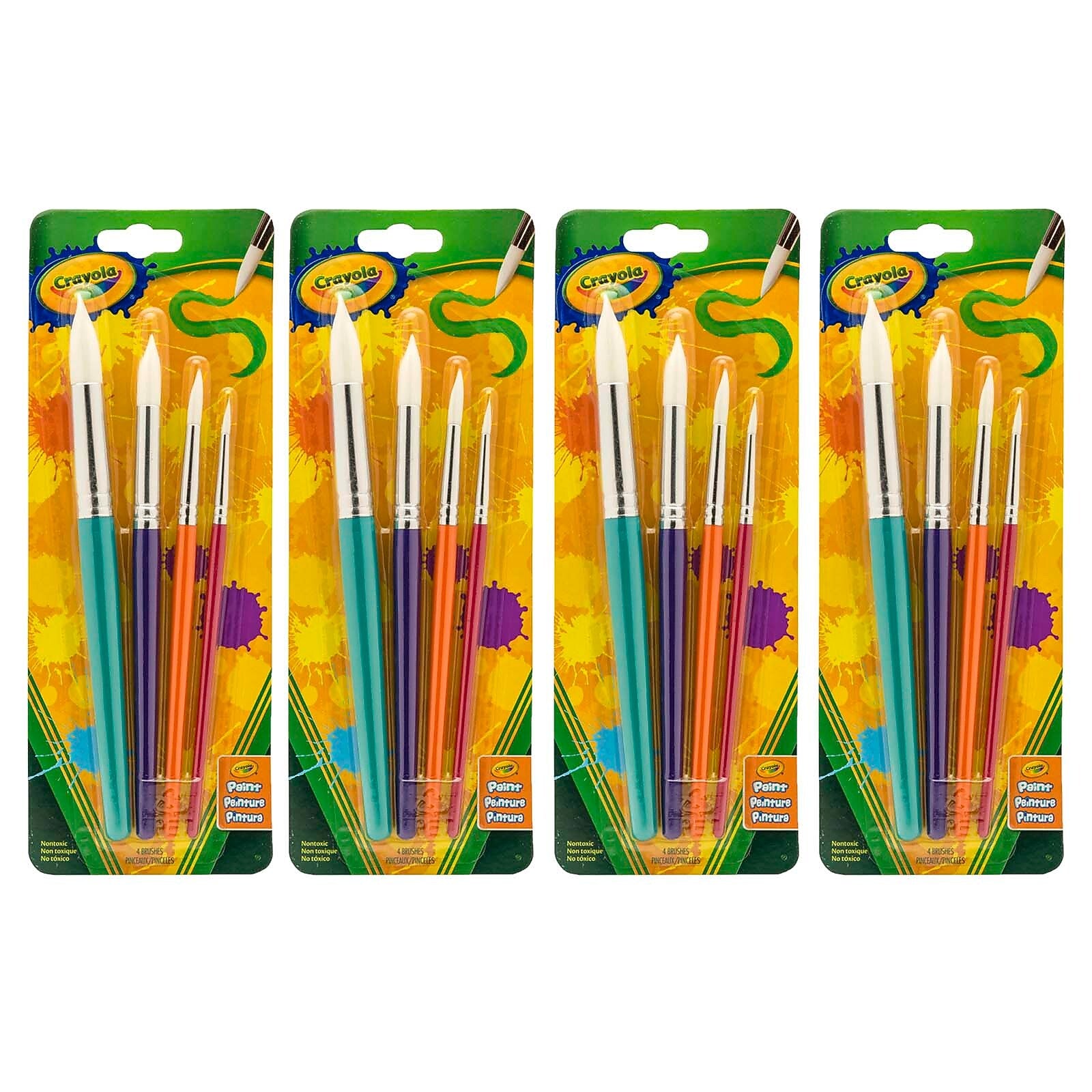 Crayola Round Brush Set, 4 Per Pack, 4 Packs (BIN053521-4)