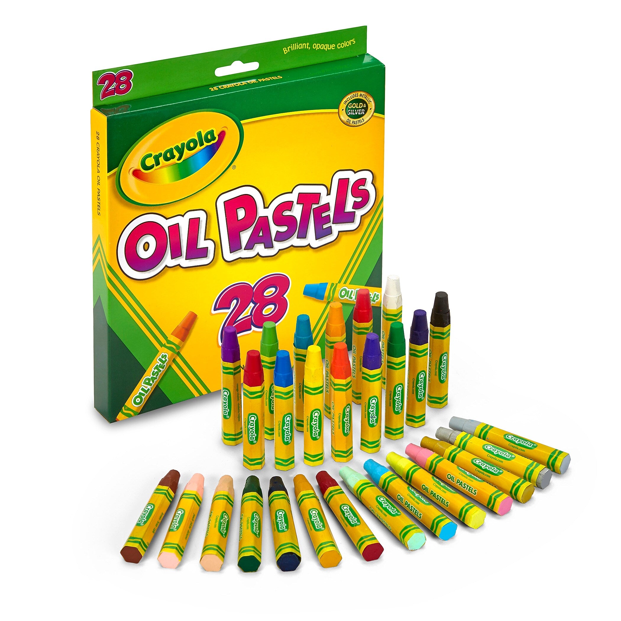 Crayola Oil Pastels, Assorted Colors, 28/Box, 6 Boxes/Bundle (BIN524628-6)