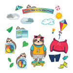 Carson Dellosa One World Sloth Dress Me for the Weather Bulletin Board Set, 54 Pieces (CD-110487)