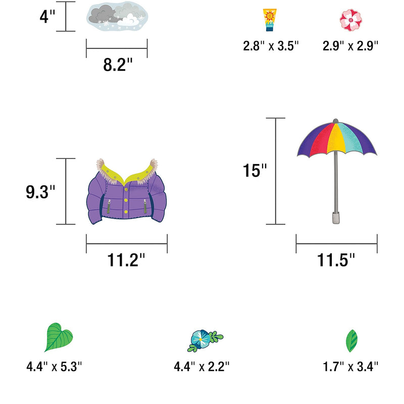 Carson Dellosa One World Sloth Dress Me for the Weather Bulletin Board Set, 54 Pieces (CD-110487)