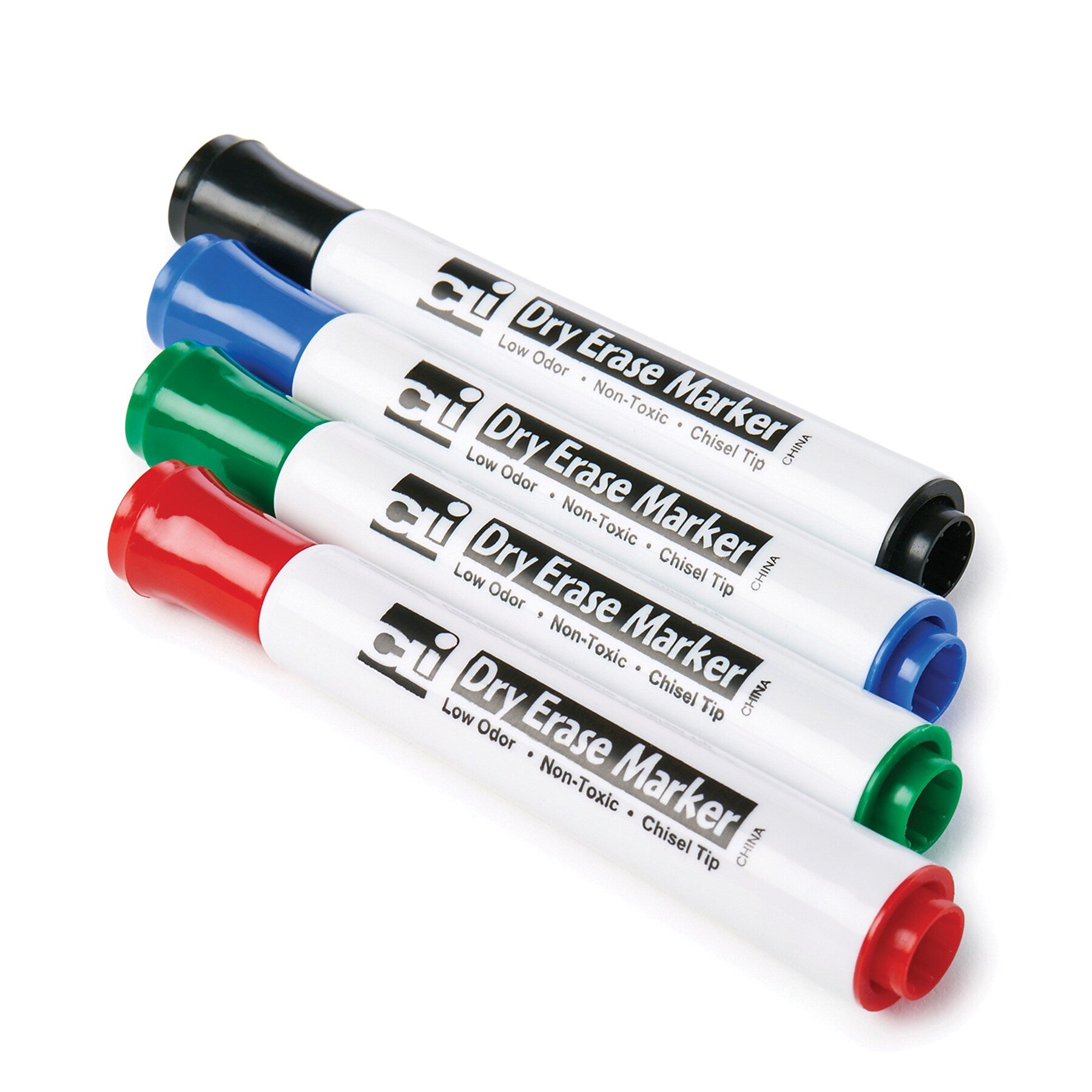 Charles Leonard Barrel Style Low Odor Dry Erase Markers, Chisel Tip, Assorted Colors, 4 Per Pack, 12 Packs (CHL47814-12)