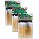 Charles Leonard Short Handle Mixed Media Natural Hog Bristle, Flat Brush, 12/Pack, 3 Packs/Bundle (CHL73150-3)