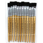 Charles Leonard Short Handle Mixed Media Natural Hog Bristle, Flat Brush, 12/Pack, 3 Packs/Bundle (CHL73150-3)