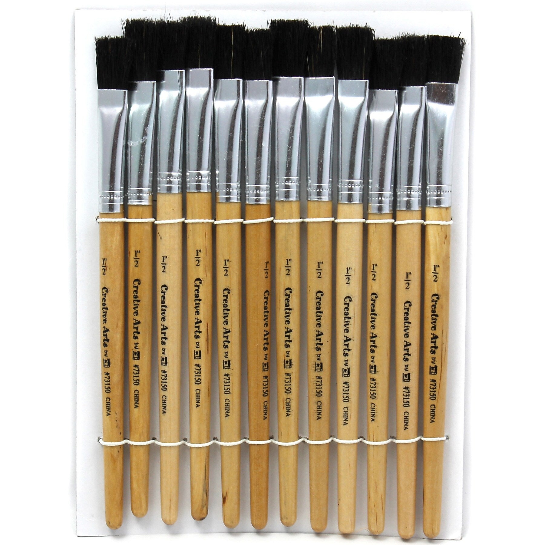 Charles Leonard Short Handle Mixed Media Natural Hog Bristle, Flat Brush, 12/Pack, 3 Packs/Bundle (CHL73150-3)