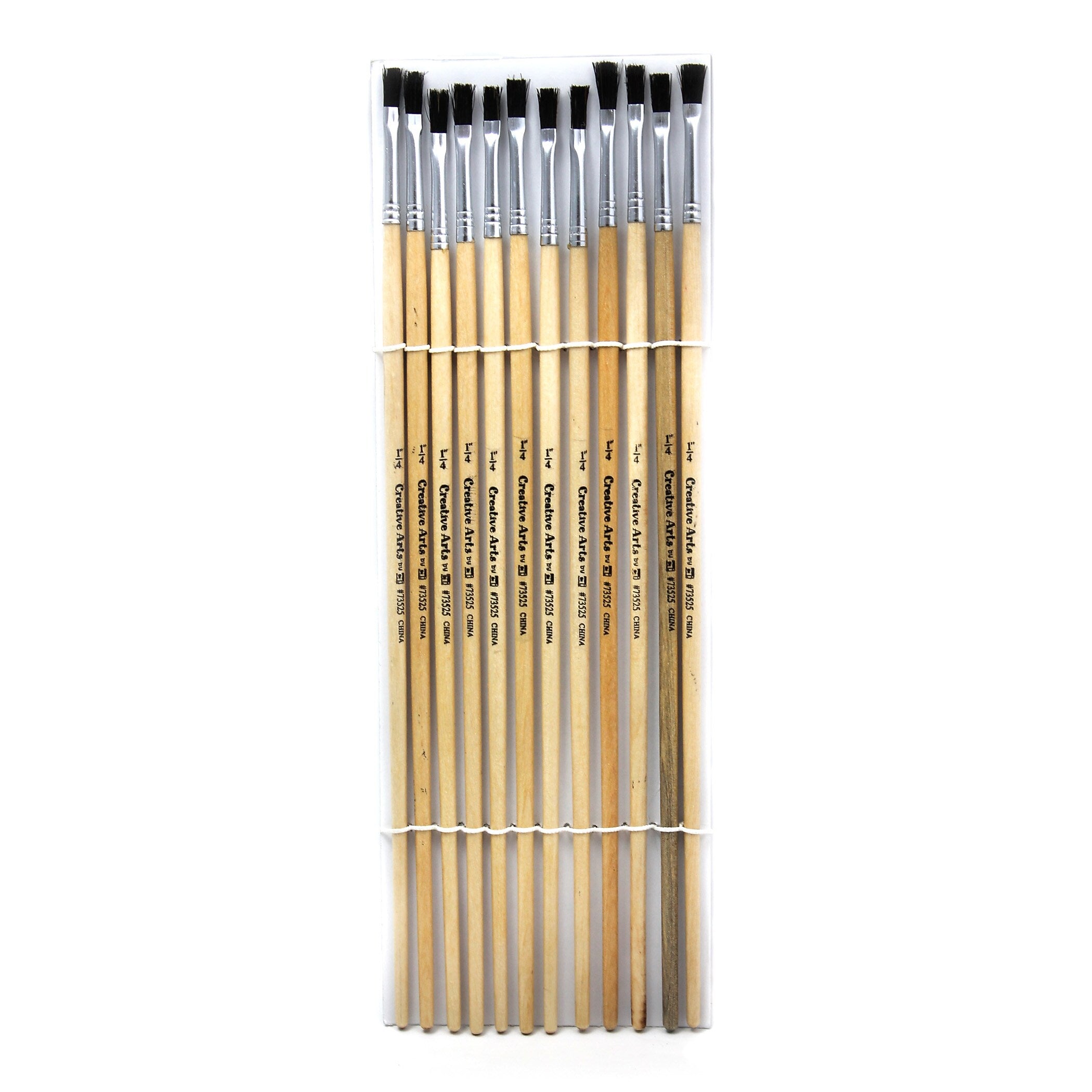 Charles Leonard Short Handle Mixed Media Natural Horsehair Bristle, Flat Brush, 12/Pack, 6 Packs/Bundle (CHL73525-6)