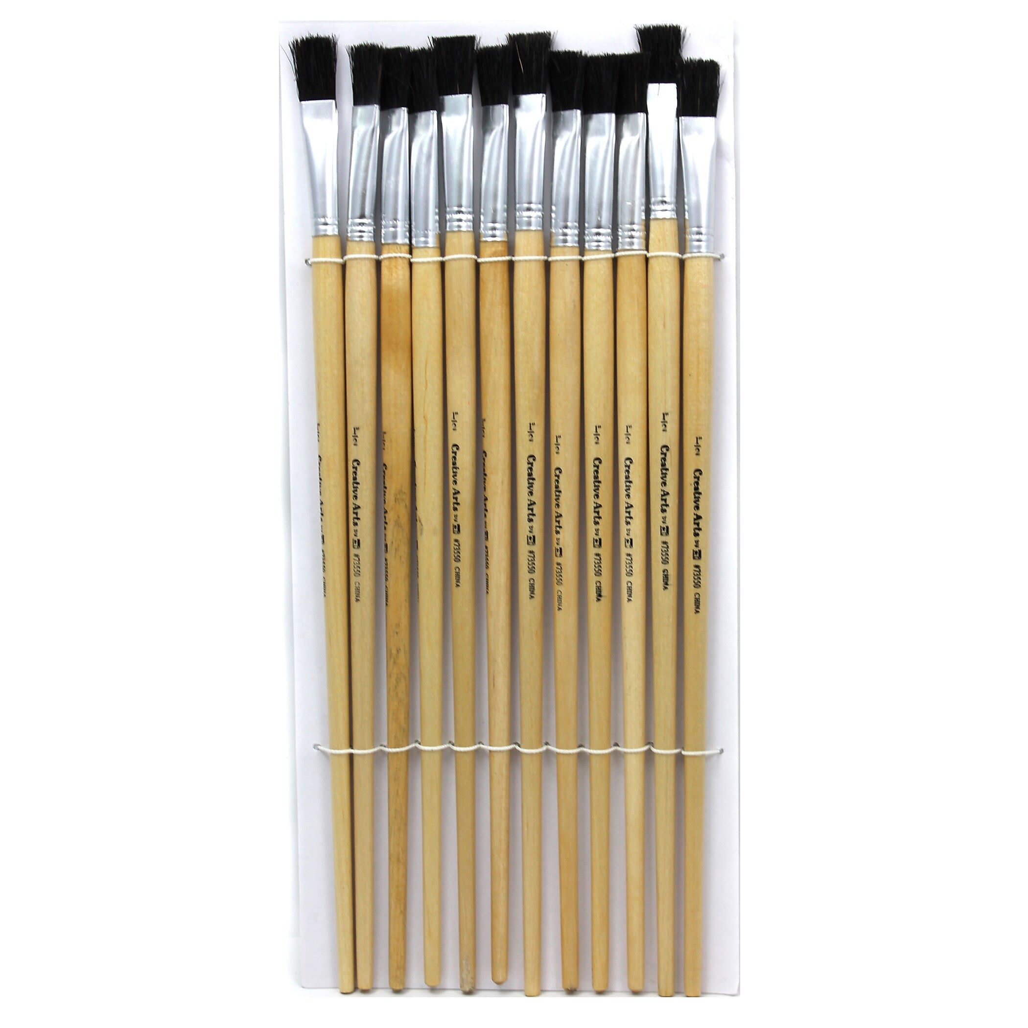 CLI Flat Easel Brushes, 0.5", Bristle, 12 Per Pack, 3 Packs (CHL73550-3)