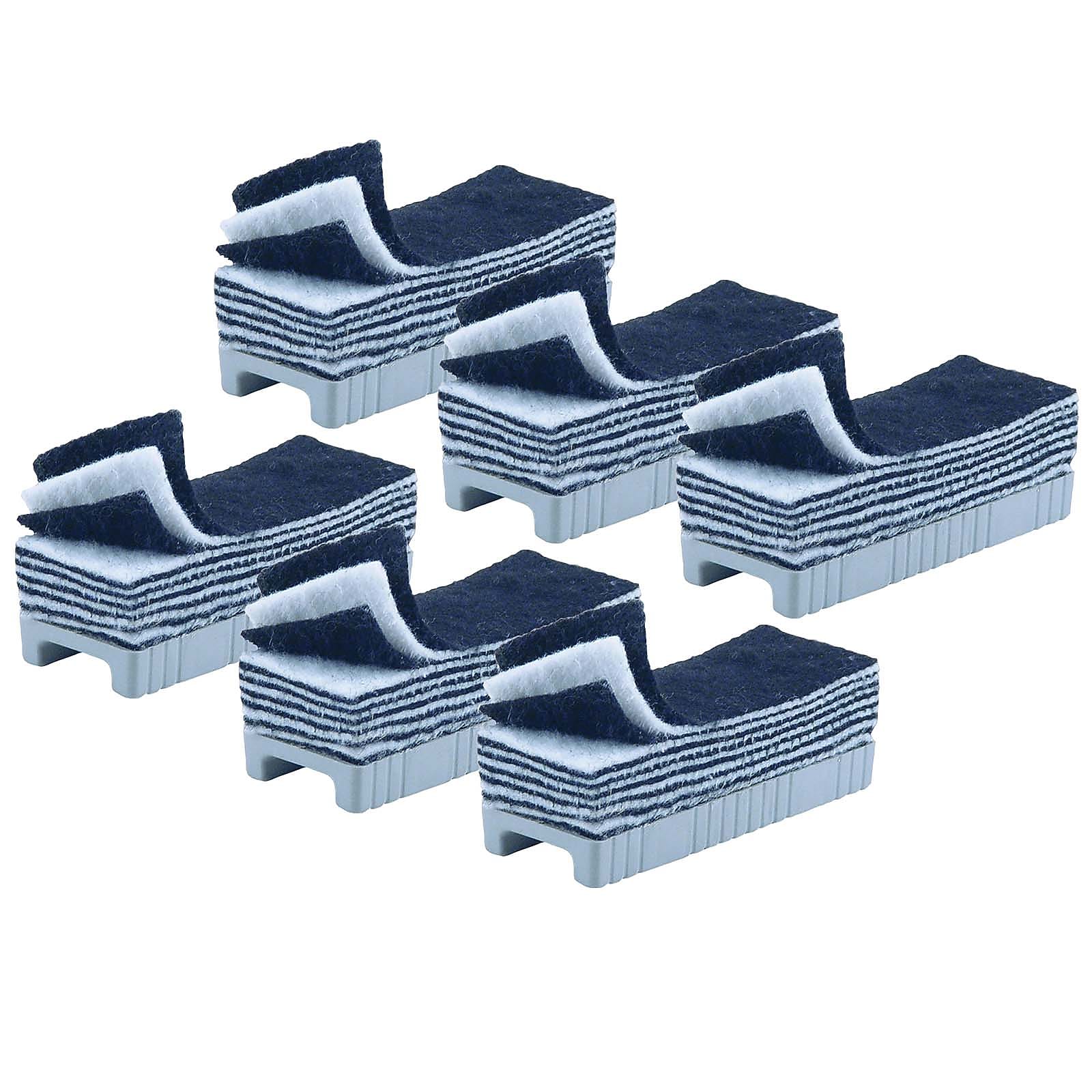 CLI Dry Erase Whiteboard Eraser, Peel Away Layers, 5" Felt, Black/White, Pack of 6 (CHL74515-6)