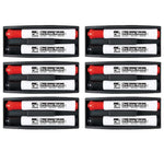 Charles Leonard Dry Erase Magnetic Whiteboard Eraser with 2 Dry Erase Markers, Red/Black, Pack of 6 (CHL74532-6)