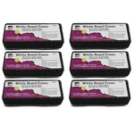 Charles Leonard Dry Erase Whiteboard Eraser, Gray/Black, Pack of 6 (CHL74535-6)