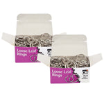 Charles Leonard Loose Leaf Book Rings, 1" Capacity, Silver, 100 Per Box, 2 Boxes (CHLR29-2)