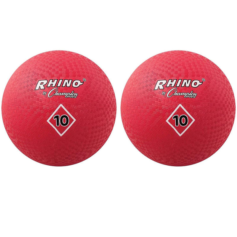 Champion Sports Playground Ball, 10", Red, Pack of 2 (CHSPG10RD-2)