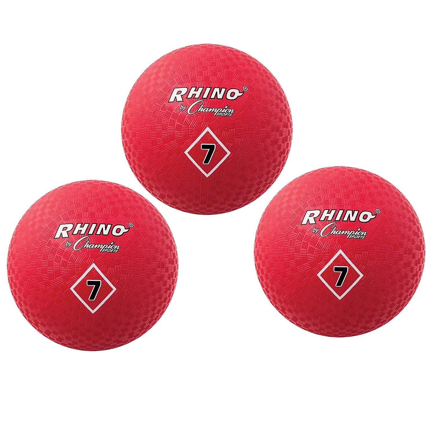 Champion Sports Playground Ball, 7", Red, Pack of 3 (CHSPG7RD-3)