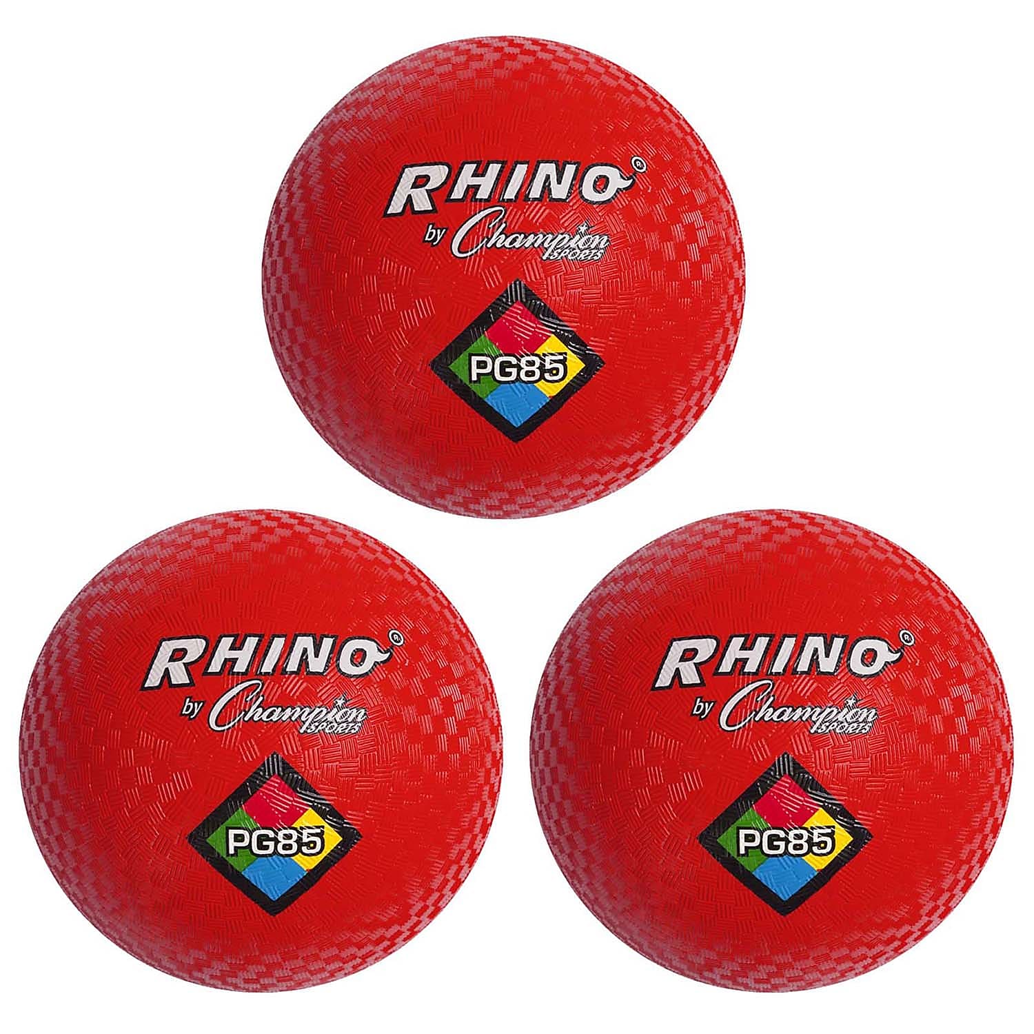 Champion Sports Playground Ball, 8.5", Red, Pack of 3 (CHSPG85RD-3)