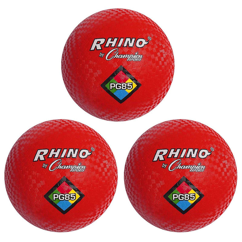 Champion Sports Playground Ball, 8.5", Red, Pack of 3 (CHSPG85RD-3)