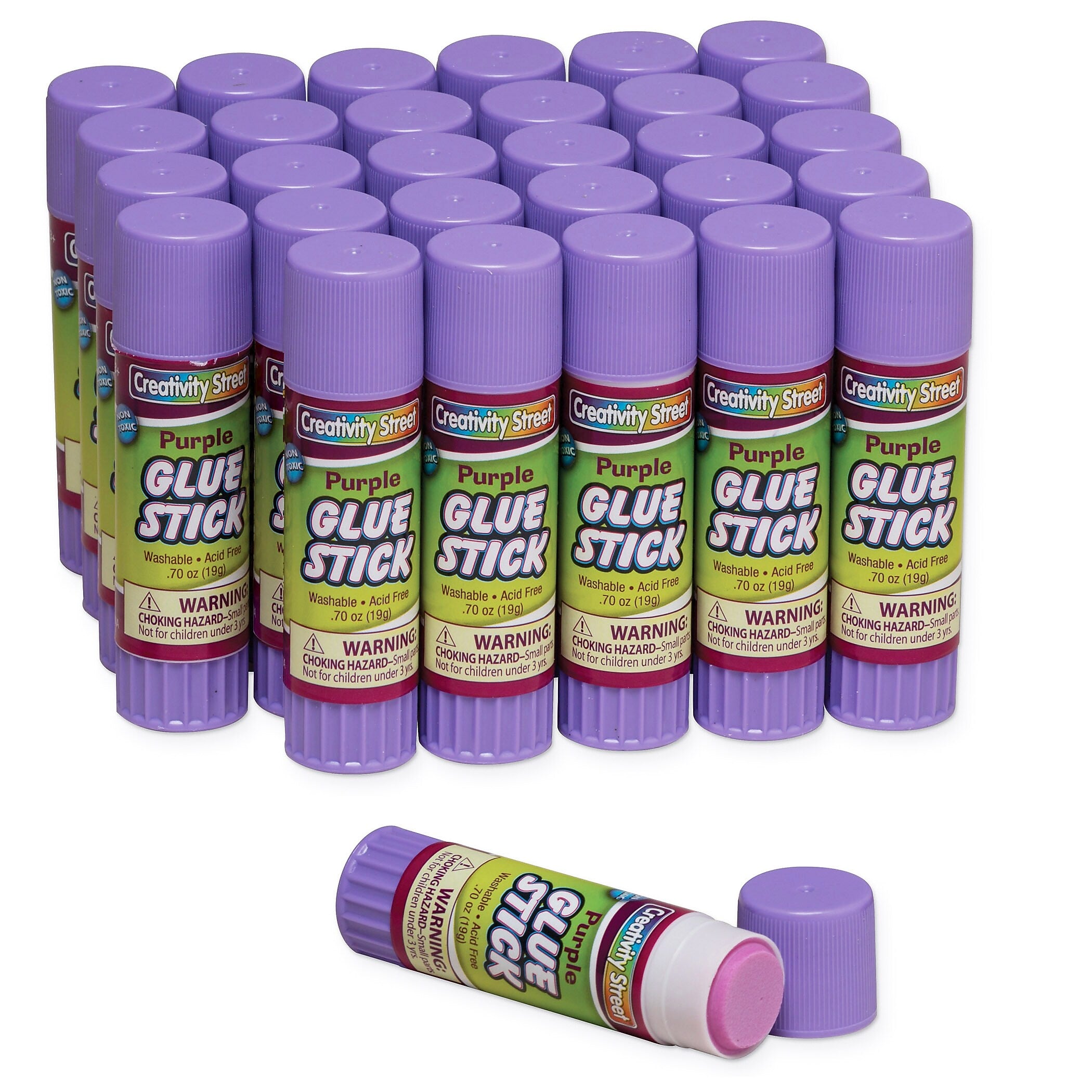 Creativity Street Glue Sticks, Purple, 0.70 oz., 30 Per Pack, 2 Packs (CK-338630-2)