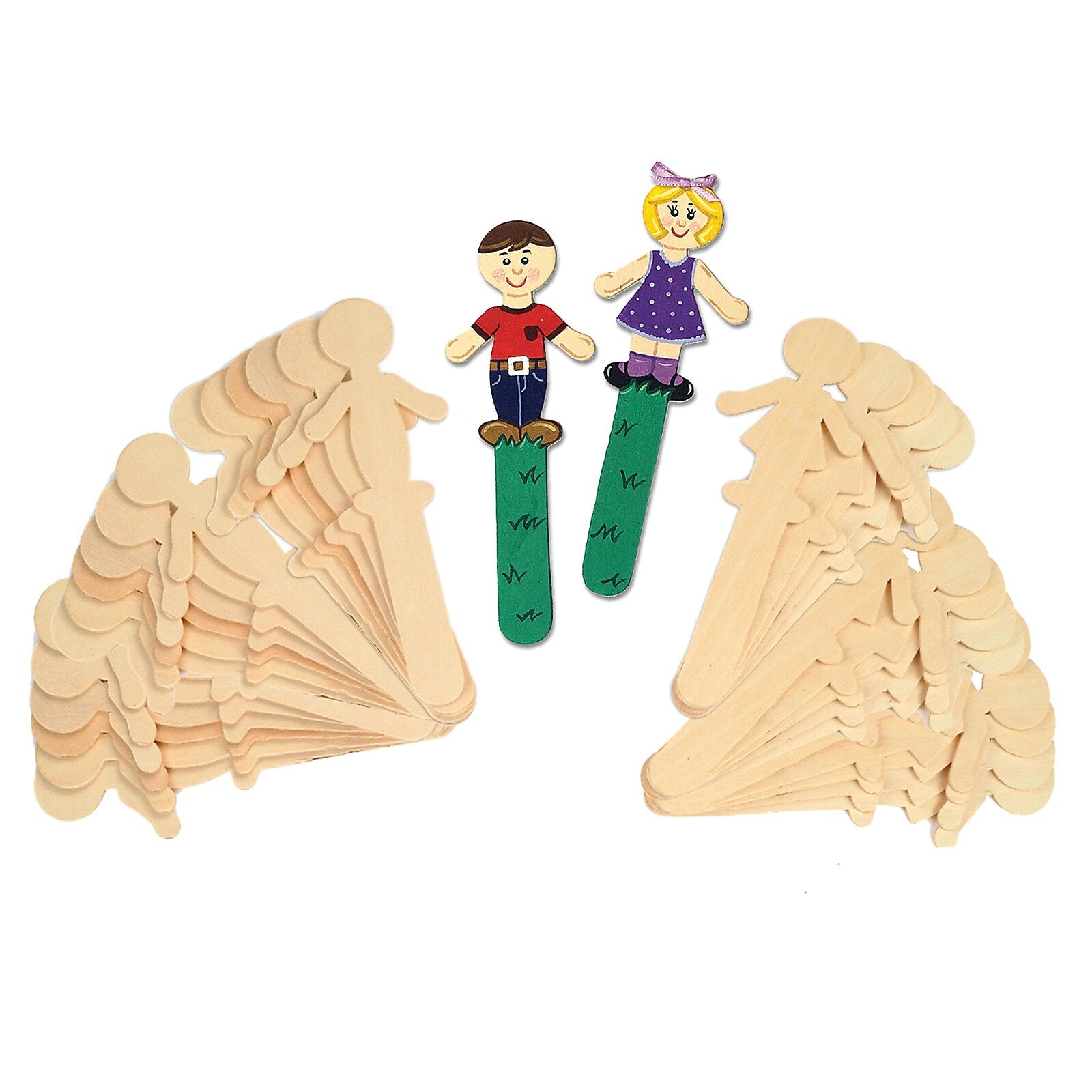 Creativity Street Natural Wood Craft Sticks, People, 5.5" Tall, 36/Pack, 3 Packs (CK-364502-3)