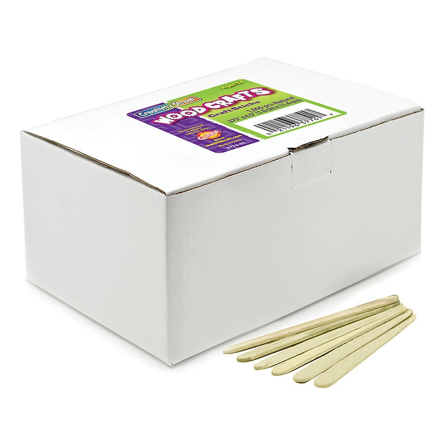 Creativity Street Economy Regular Craft Sticks, Natural, 1000/Pack, 3 Packs/Bundle (CK-377401-3)